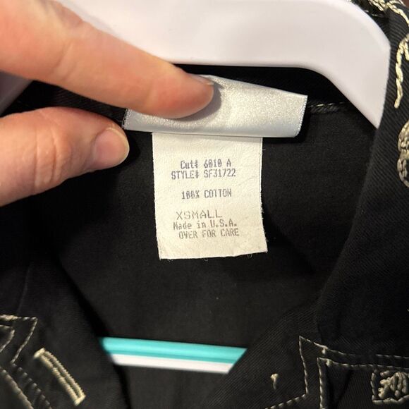 Paris Saint Germain Black Denim Embroidered Jacket Women’s Extra Small Vintage - Picture 6 of 7